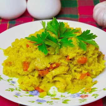 Острый плов с курицей