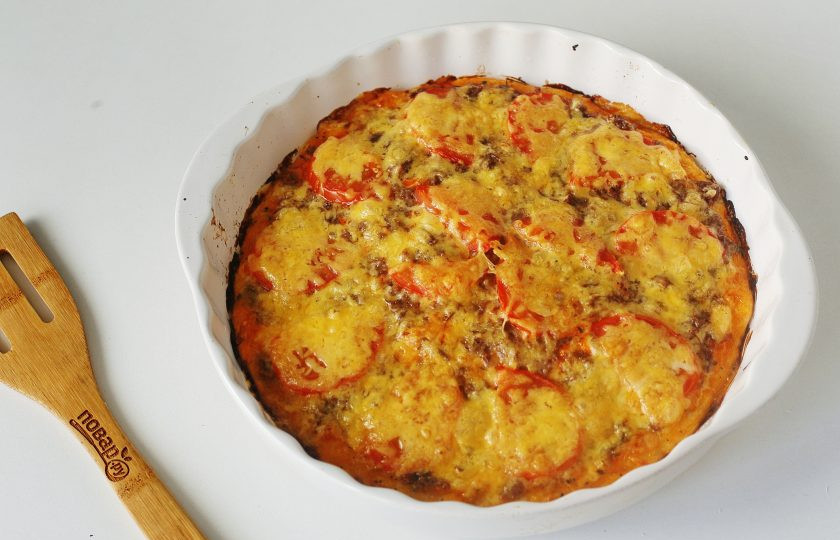 1. Этап. Пицца с тушенкой: Пицца с тушенкой готова.