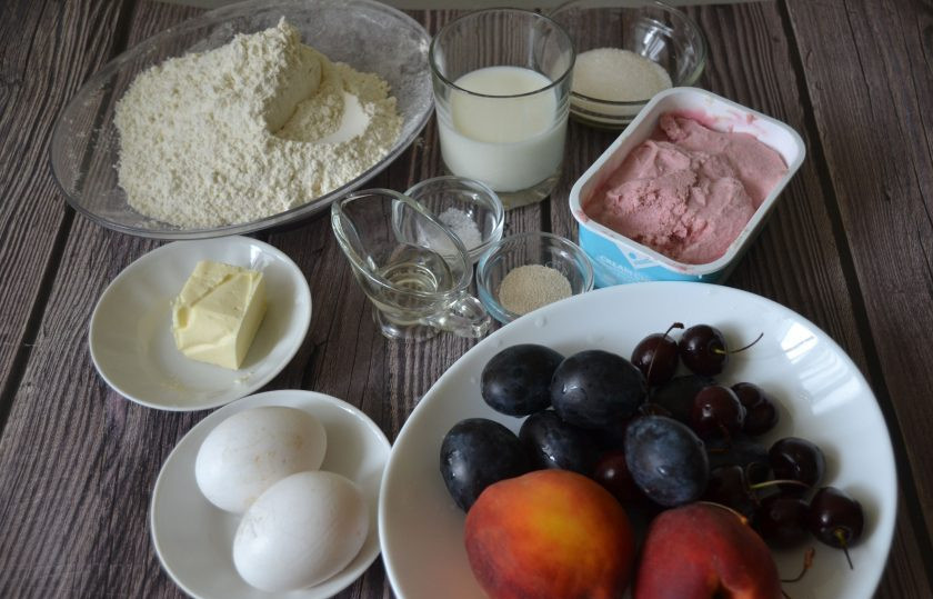 1. Этап. Воскресный пирог: Подготовьте все необходимые ингредиенты.