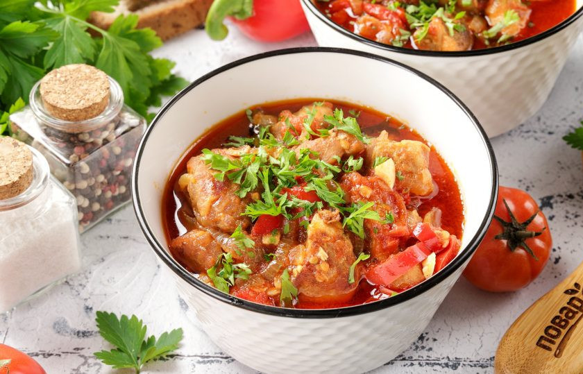 1. Этап. Мясо по-сербски: Мясо по-сербски готово. Приятного аппетита!