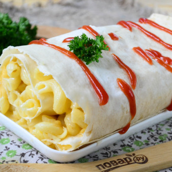 Макароны под сыром в лаваше