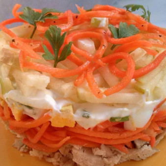 Салат с корейской морковкой