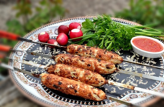 1. Этап. Люля-кебаб из курицы на мангале: Приятного аппетита!