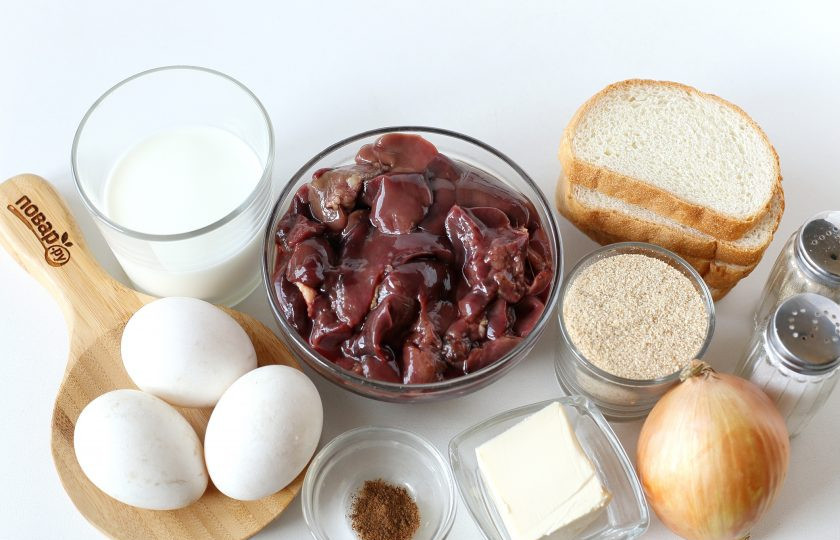 1. Этап. Печеночные клецки: Подготовьте все ингредиенты.