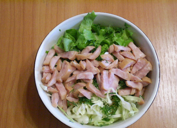 1. Этап. Капустный салат с майонезом: 5. Собираем салат.