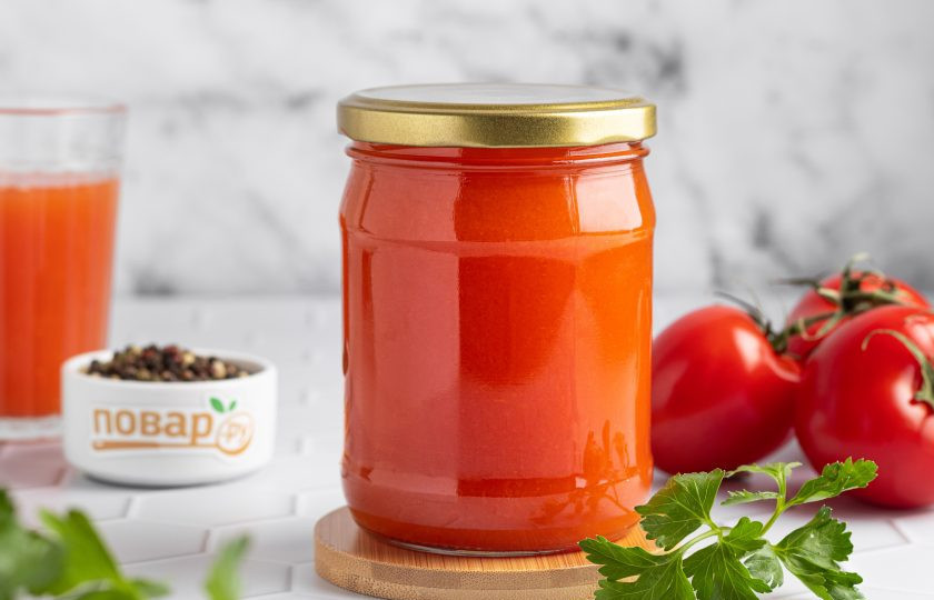 1. Этап. Рецепт томатного сока на зиму в домашних условиях из помидоров: Томатный сок на зиму готов!