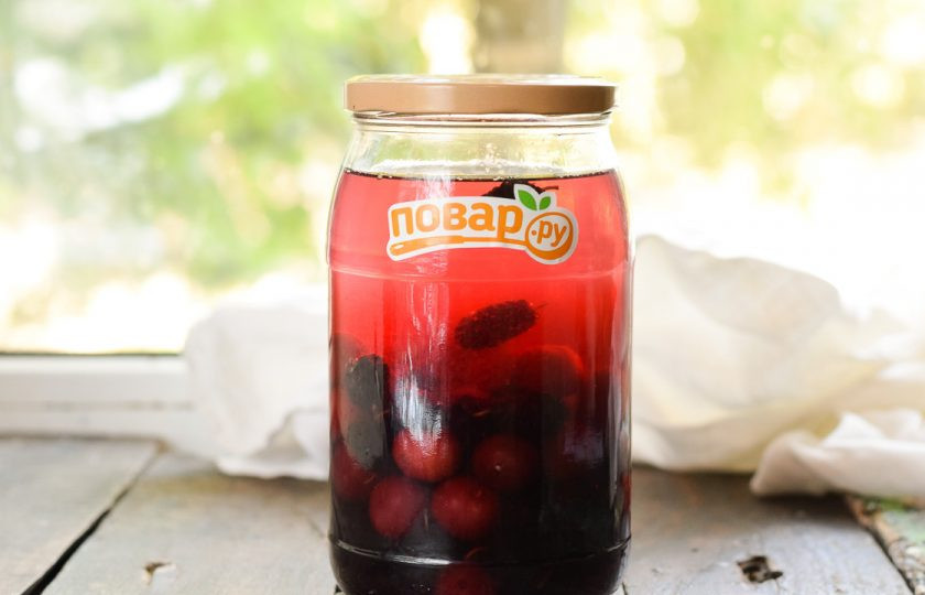 1. Этап. Компот из вишни и шелковицы на зиму: Удачных заготовок!