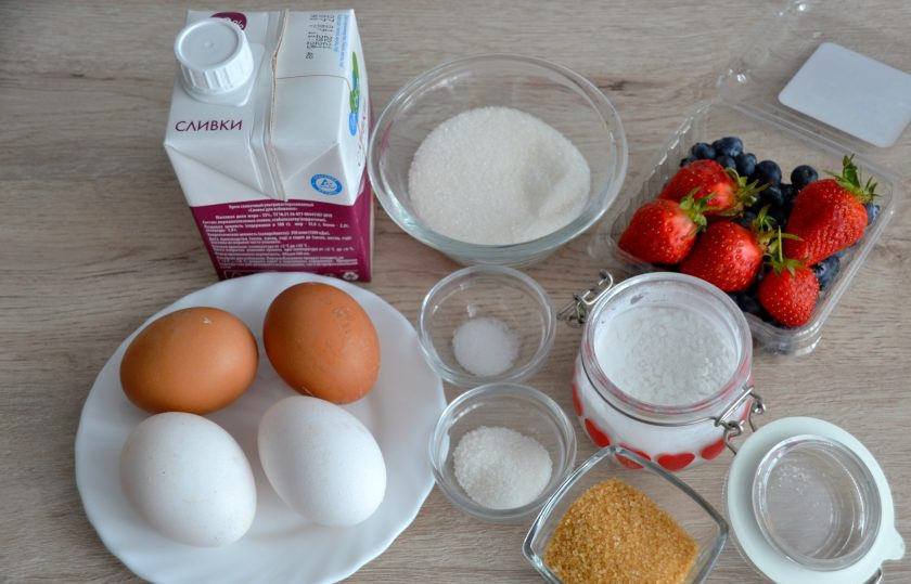 1. Этап. Суфле Крем-брюле: Подготовьте ингредиенты.