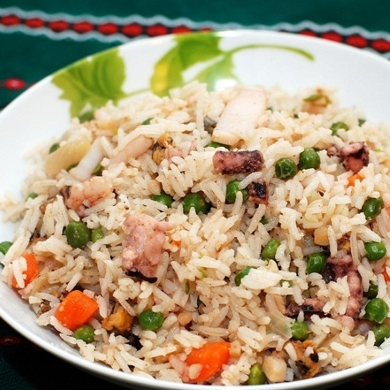 1. Этап. Басмати с овощами и морепродуктами: Подаем немедленно. Приятного аппетита!