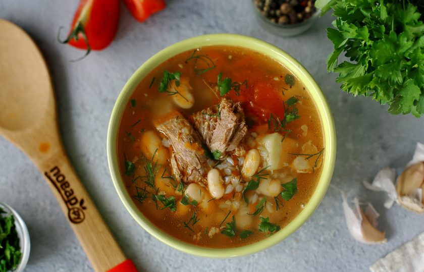 1. Этап. Суп с гречкой и фасолью: Приятного аппетита!