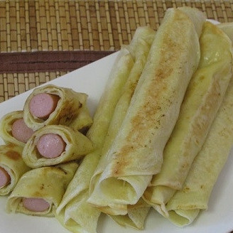 Блины с сосиской