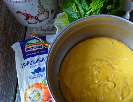 1. Этап. Тыквенно-шпинатные оладьи на творожном сыре: Накрыть, оставить в тепле на 45-65 минут.