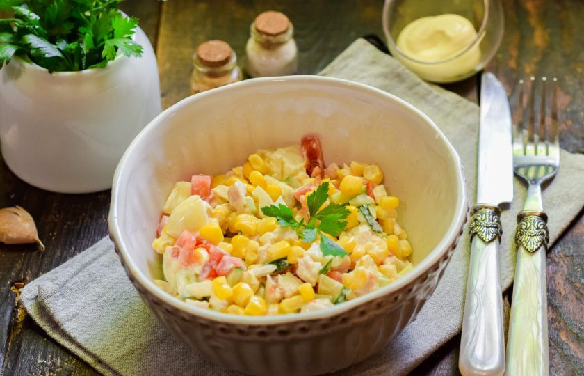 1. Этап. Салат Калейдоскоп с курицей: Приятного аппетита!