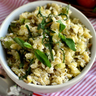 Орзо с кабачком в сливочном соусе