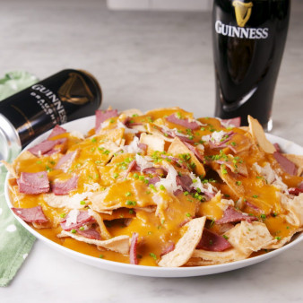 Reuben Beer Cheese Nachos