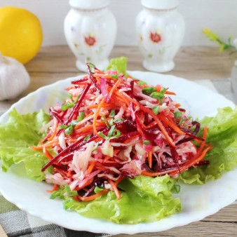 Салат Метелка со свеклой и морковью