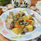 Курица с грибами в казане