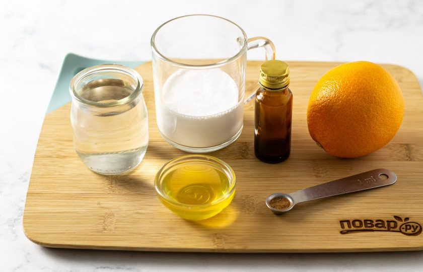 1. Этап. Апельсиновый раф: Подготовьте все ингредиенты.