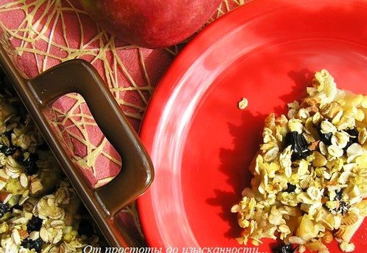 1. Этап. Яблочно-банановый крамбл: Приятного аппетита!