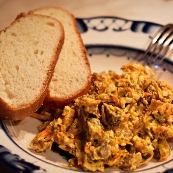 1. Этап. Салат из печени: Охлаждаем и подаем. Приятного аппетита!