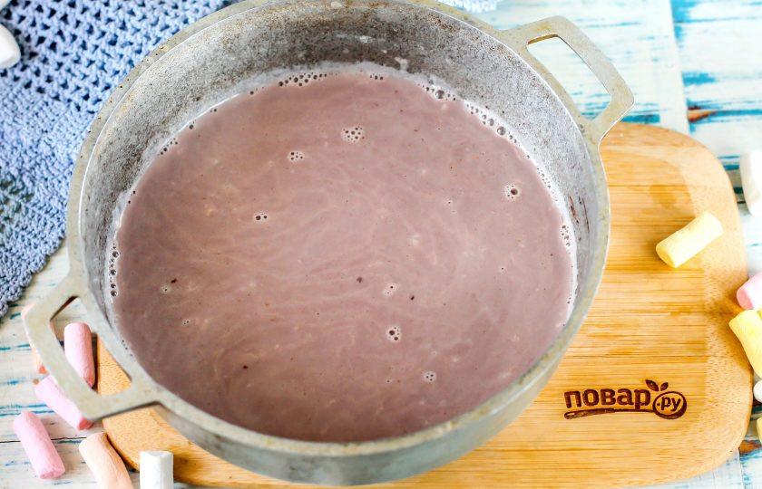 1. Этап. Горячий шоколад Зимний вечер: Перемешайте, прогрейте практически до кипения и выключите нагрев.