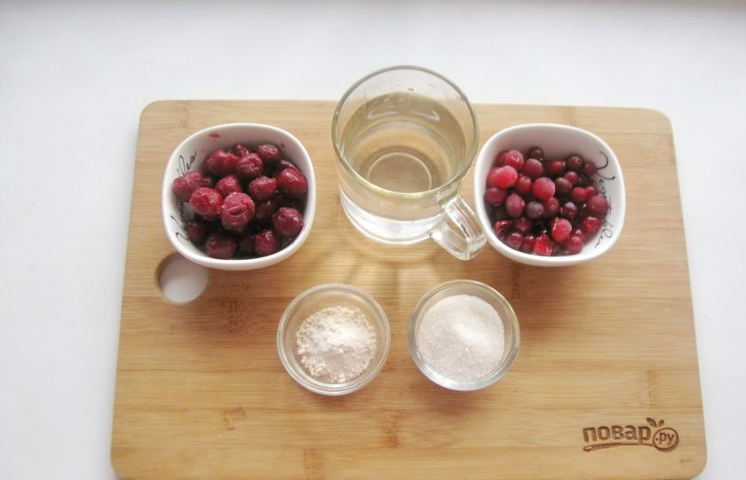 1. Этап. Кисель с пектином: Подготовьте ингредиенты для приготовления киселя.