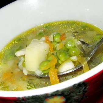 Суп с зеленым горошком