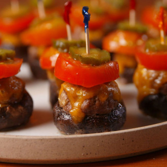 Burger Stuffed Mushrooms