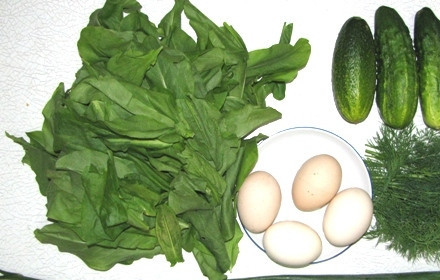 1. Этап. Холодник по-белорусски на кефире: Подготовить продукты.