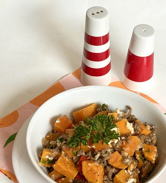 1. Этап. Батат с фаршем и фетой: Приятного аппетита!