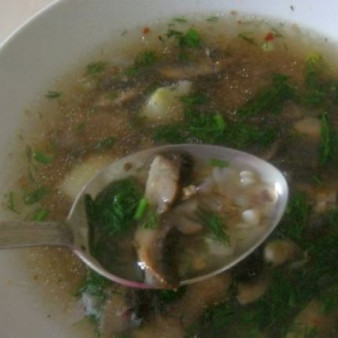 Гречневый суп с грибами