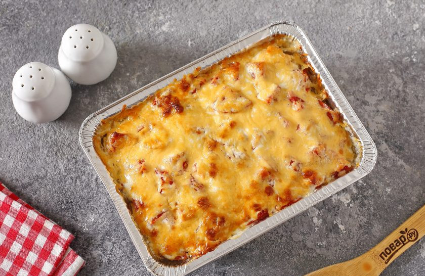 1. Этап. Горбуша с баклажанами: Горбуша с баклажанами готова.