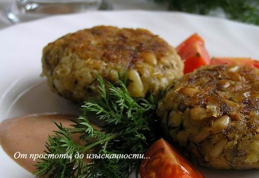 1. Этап. Рыбные котлеты с кедровыми орешками: Конечно, можно добавить любой гарнир по желанию.