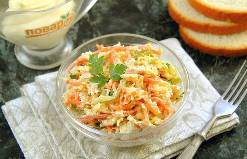 1. Этап. Салат Лисичка с корейской морковкой: Салат 