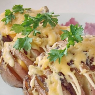 Картошка-гармошка с салом