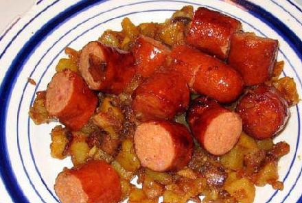 1. Этап. Жареная колбаса с картофелем: Блюдо готово!