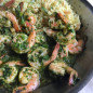 Spinach Chimichurri Shrimp with Rice