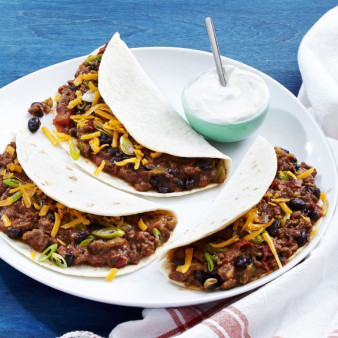 Cheesy Ground Beef Tacos