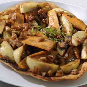 Carla Hall's Apple and Sweet Potato Tart with Brandy Pecan Glaze