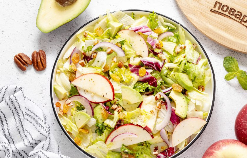 1. Этап. Салат с авокадо и яблоком: Салат с авокадо и яблоком готов, приятного вам аппетита!