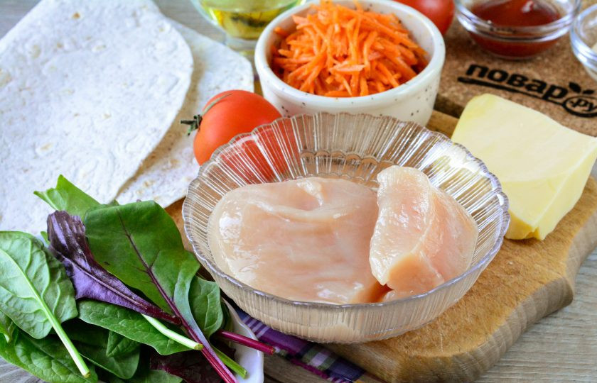 1. Этап. Шаурма в лепешке по-домашнему: Подготовьте все необходимые ингредиенты.