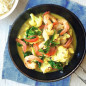 Coconut Shrimp Curry with Cauliflower, Red Pepper, and Spinach