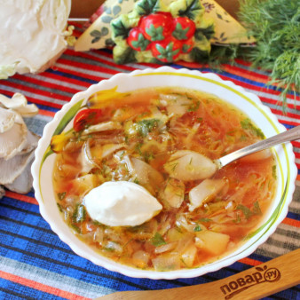 Борщ с вешенками