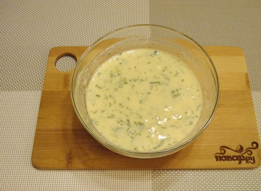 1. Этап. Пирог с гречкой и печенью: Заливка для пирога готова.