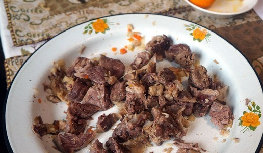 1. Этап. Фляки господарские: Освободить его от кости, порезать.