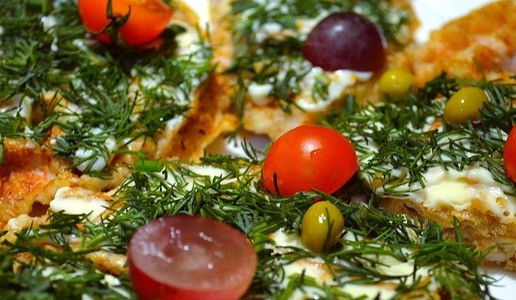 1. Этап. Творожно-овсяные вафли с ветчиной: Приятного аппетита!