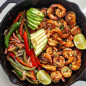 Skillet Shrimp Fajitas