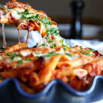 Cheesy Sun-Dried Tomato Penne Pie