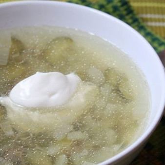 Рассольник с перловкой без мяса
