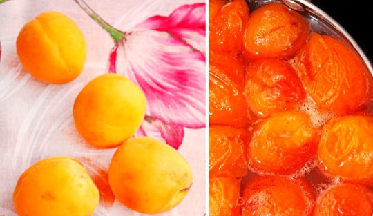 1. Этап. Варенье из абрикосов в сиропе: Когда варенье остынет, опять ставим его на огонь и варим минут 5-7.